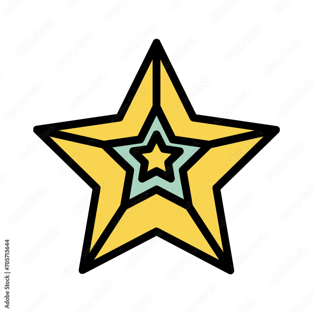 Fototapeta premium July Banner Star Filled Outline Icon