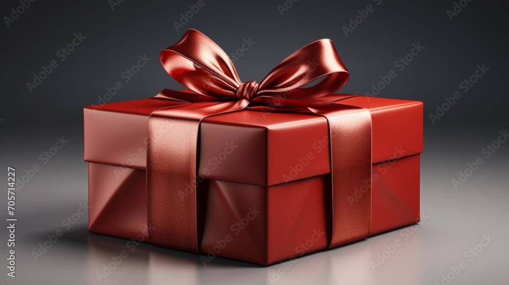 Gift box red with gold bow for special celebrate moment package Gift box red with gold bow for special celebrate moment package