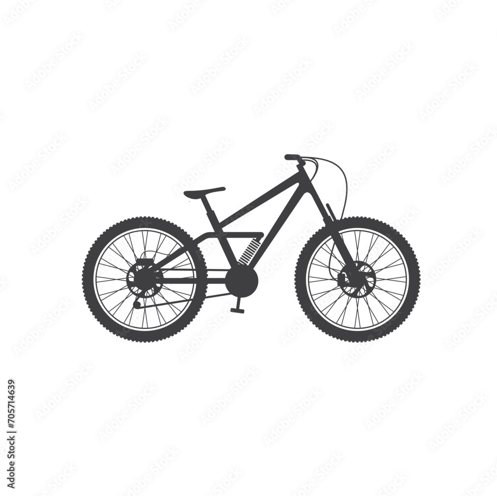 illustration of downhill bicycle, vector art. illustration of downhill bicycle, vector art.