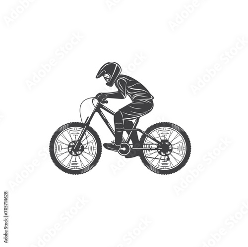 Fototapeta Naklejka Na Ścianę i Meble -  illustration of downhill bicycle, vector art.