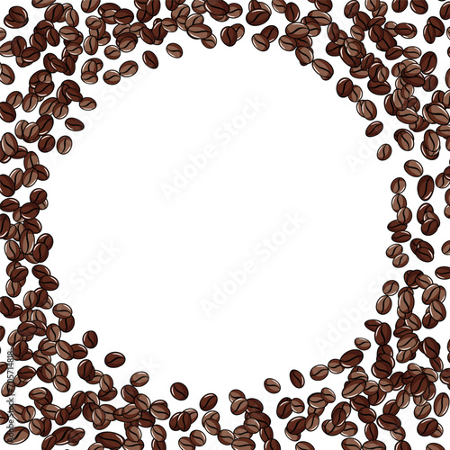 Coffee arabica beans frame. Background for your text.