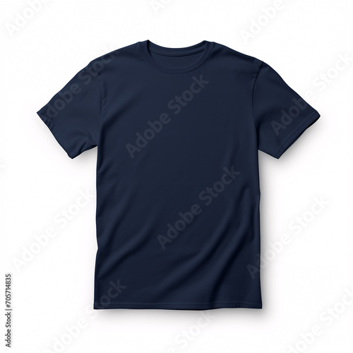 Navy blue simple blank crew neck t-shirt mockup