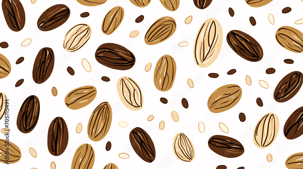Illustrated coffee bean pattern for packaging and labels Illustrated coffee bean pattern for packaging and labels