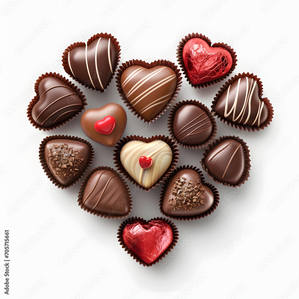 Valentineвђ™s day chocolates isolated on white background, realistic, png
