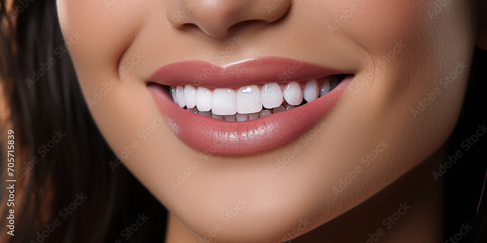 Portrait of the lower part of the face of a young woman with perfectly healthy white teeth. Close-up image. Model with well-groomed skin. Dentistry, teeth whitening and treatment, beauty, veneers Portrait of the lower part of the face of a young woman with perfectly healthy white teeth. Close-up image. Model with well-groomed skin. Dentistry, teeth whitening and treatment, beauty, veneers