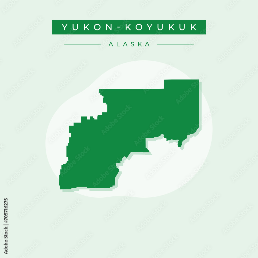 Vector illustration vector of Yukon-Koyukuk map Alaska