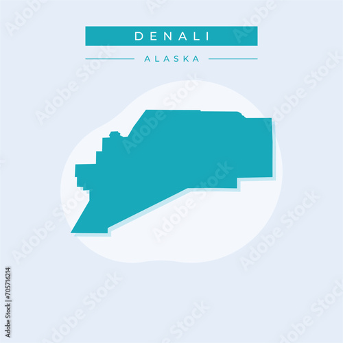 Vector illustration vector of Denali map Alaska