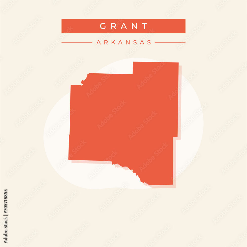 Vector illustration vector of Grant map Arkansas Vector illustration vector of Grant map Arkansas