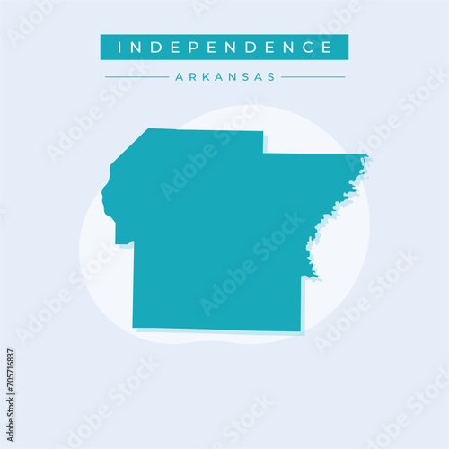 Vector illustration vector of Independence map Arkansas