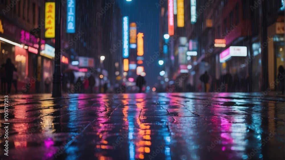 Night City street background photo