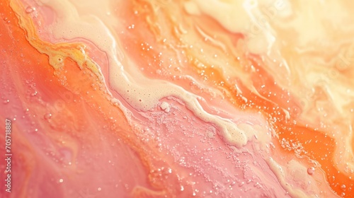 Abstract background in peach, yellow and pink colors with oil or acryllic smears texture