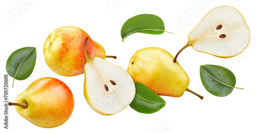 Isolated yellow pear on white background