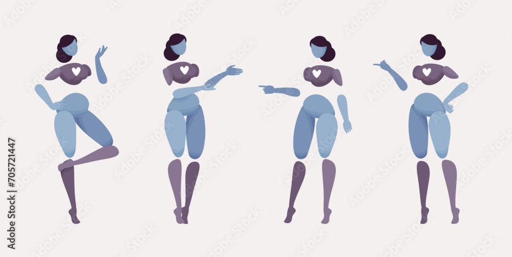Embodied AI talking, abstract female figure representing smart speaker ...