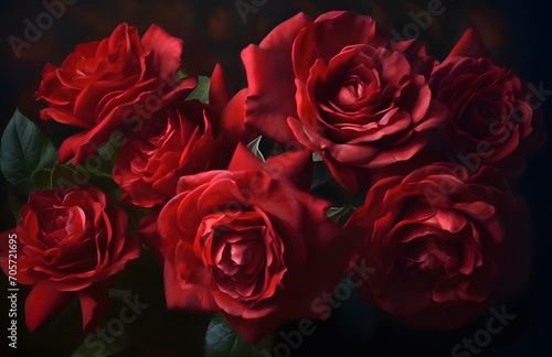 Isolated Elegant Red Roses background for Romantic Design