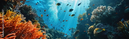 Underwater sealife . Banner  © kramynina