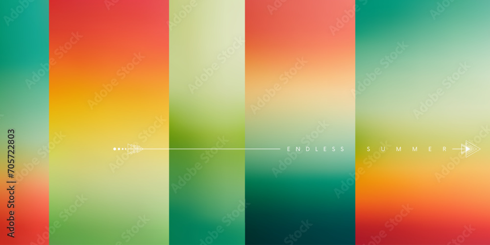 Beautiful summer gradient background. Minimalistic sunrise or sunset blurred color background design for app, banner, web design, webpage. Creative gradients in summer colors. Vector illustration