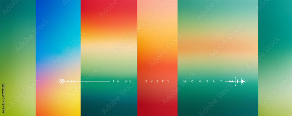Creative summer time gradient background in modern minimal style. Sunrise or sunset blurred background design for app, web design, webpage. Summer holiday or vacation concept. Vector illustration