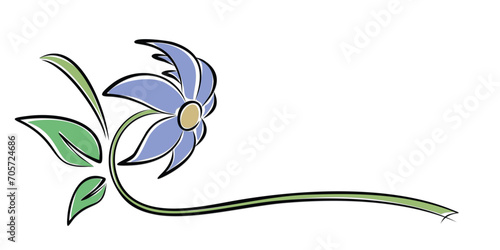 The symbol of a stylized garden flower.