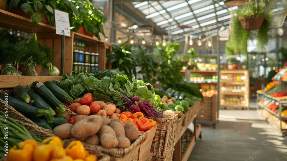 Fresh Vegetable Display at Organic Market