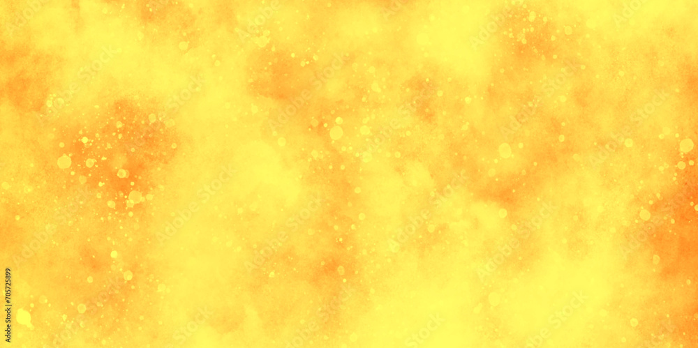 background of  glitter lights on orange texture, sparkling glitter bokeh background with blurry particles and clouds, yellow or orange Paper textured aquarelle canvas with bokeh, soft watercolor.