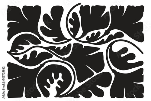 Wallpaper Mural Natural hand drawn pattern design with leaves branch, flower. Simple contemporary style illustrated Design for fabric, print, cover, banner, wallpaper. Torontodigital.ca