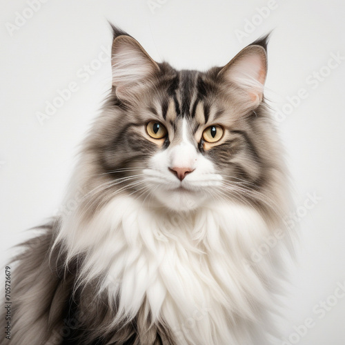 norwegian cat isolated on white background. ai generative