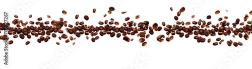 Coffee beans falling in the air on a white background © AbGoni
