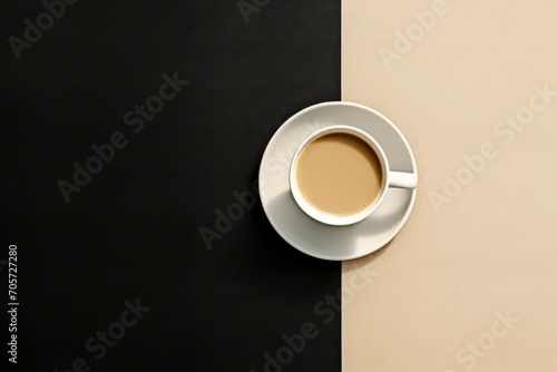 Cup of black coffee on black background