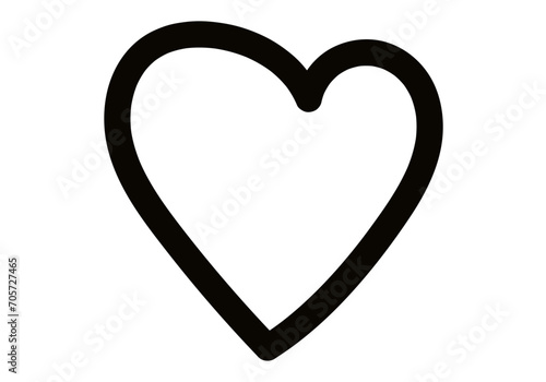 Icono negro de corazón con trazado negro.