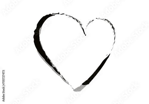 Icono negro de corazón con trazado negro.