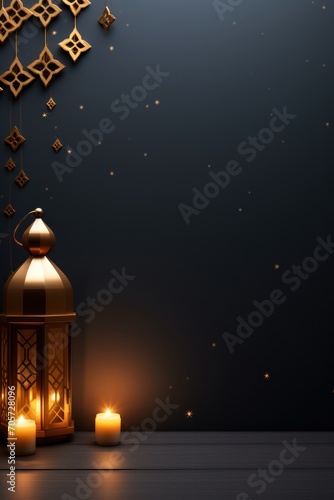 Islamic decoration background dedicated to Ramadan. Copy space. For postcards  commercial advertising and design
