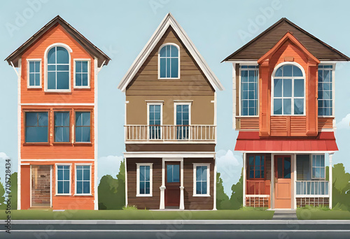 collection of houses, large and small and modern