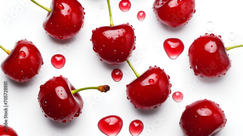 Red berry on isolated white background, generative ai photo