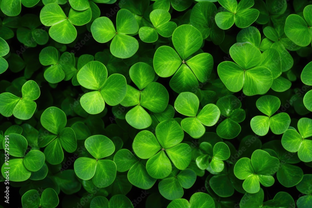 Capture the essence of luck with a vibrant photo of a lush green trefoil lawn, setting the perfect Saint Patrick's Day mood. Generated AI Capture the essence of luck with a vibrant photo of a lush green trefoil lawn, setting the perfect Saint Patrick's Day mood. Generated AI
