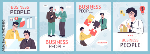 Business people cards set