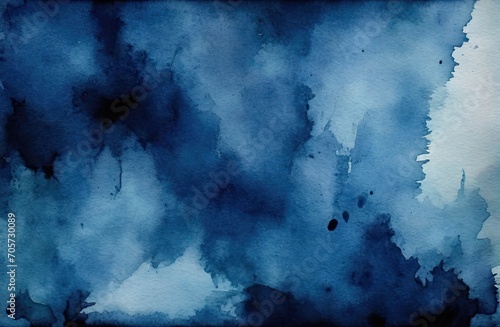 Ethereal Blue Watercolor Abstraction background with Generative AI. © CarlosTamsui