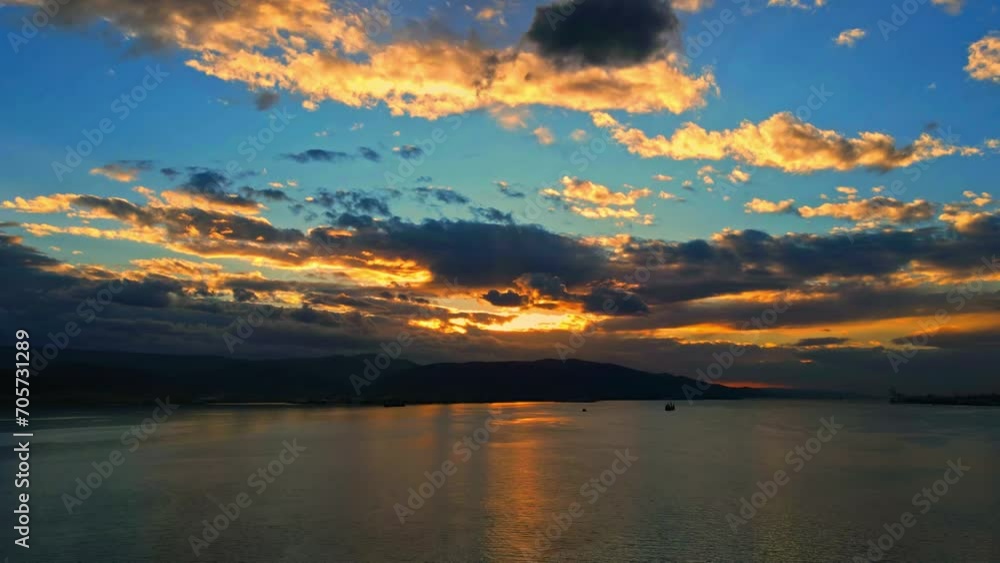 Aerial view Sea and Clouds Hyperlapse motion 4k Aerial view Sea and Clouds Hyperlapse motion 4k