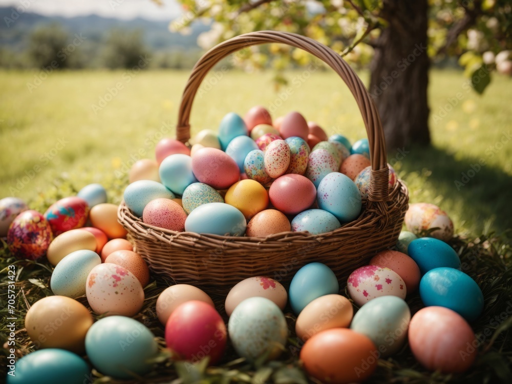 easter basket with eggs easter basket with eggs