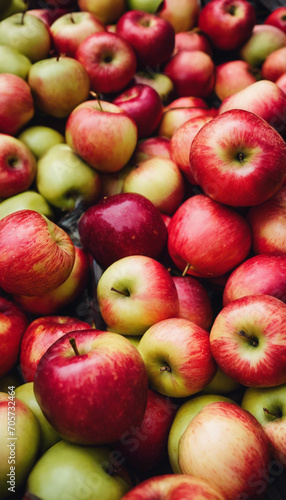 Autumn's Orchard Treasures Up Close with Fresh, Juicy Apples in Nature's Harvest