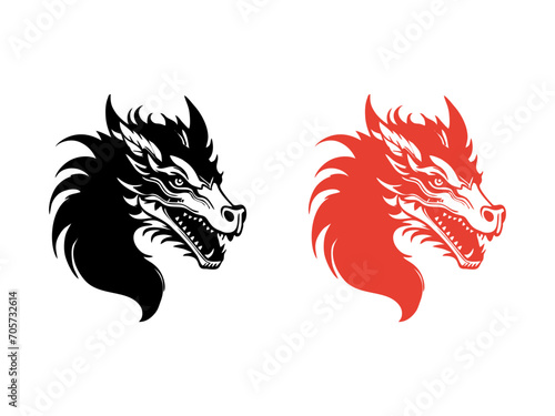 Dragon head symbol logo vector template