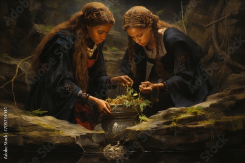 Medicine women ritual candles nature
