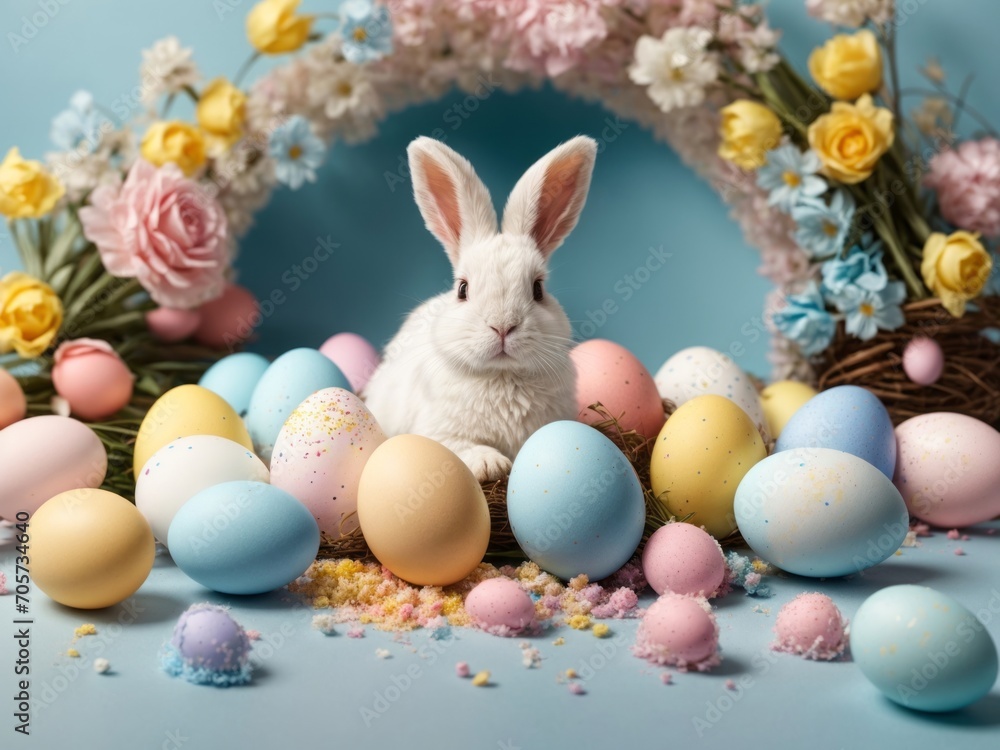 easter bunny and easter eggs easter bunny and easter eggs