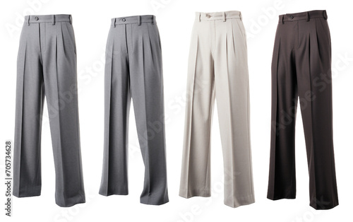 Effortless Elegance: Wool Blend Straight-Fit Dress Slacks for Every Occasion Isolated on Transparent Background PNG.