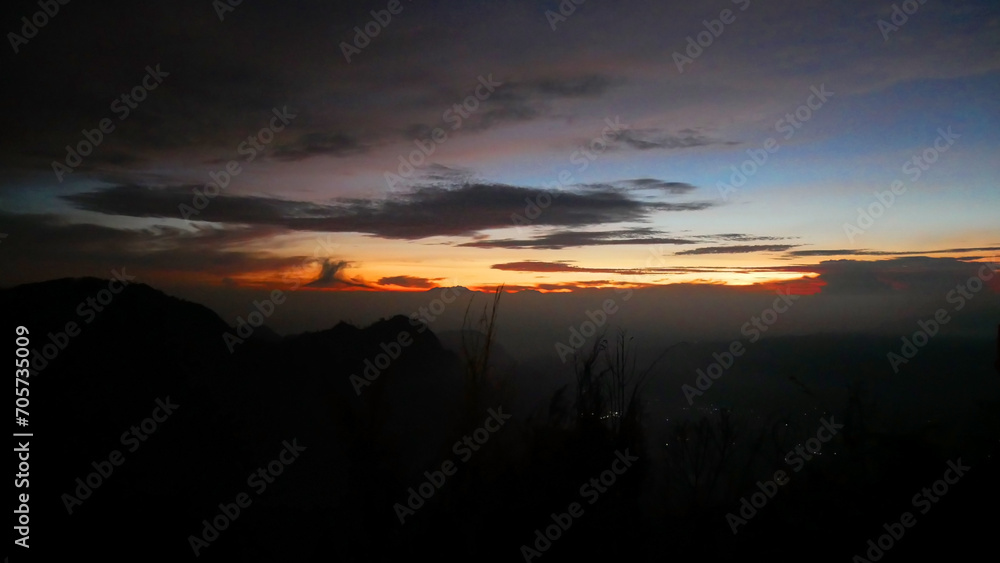 Sunrise View from the Top of a Bromo Mountain.
