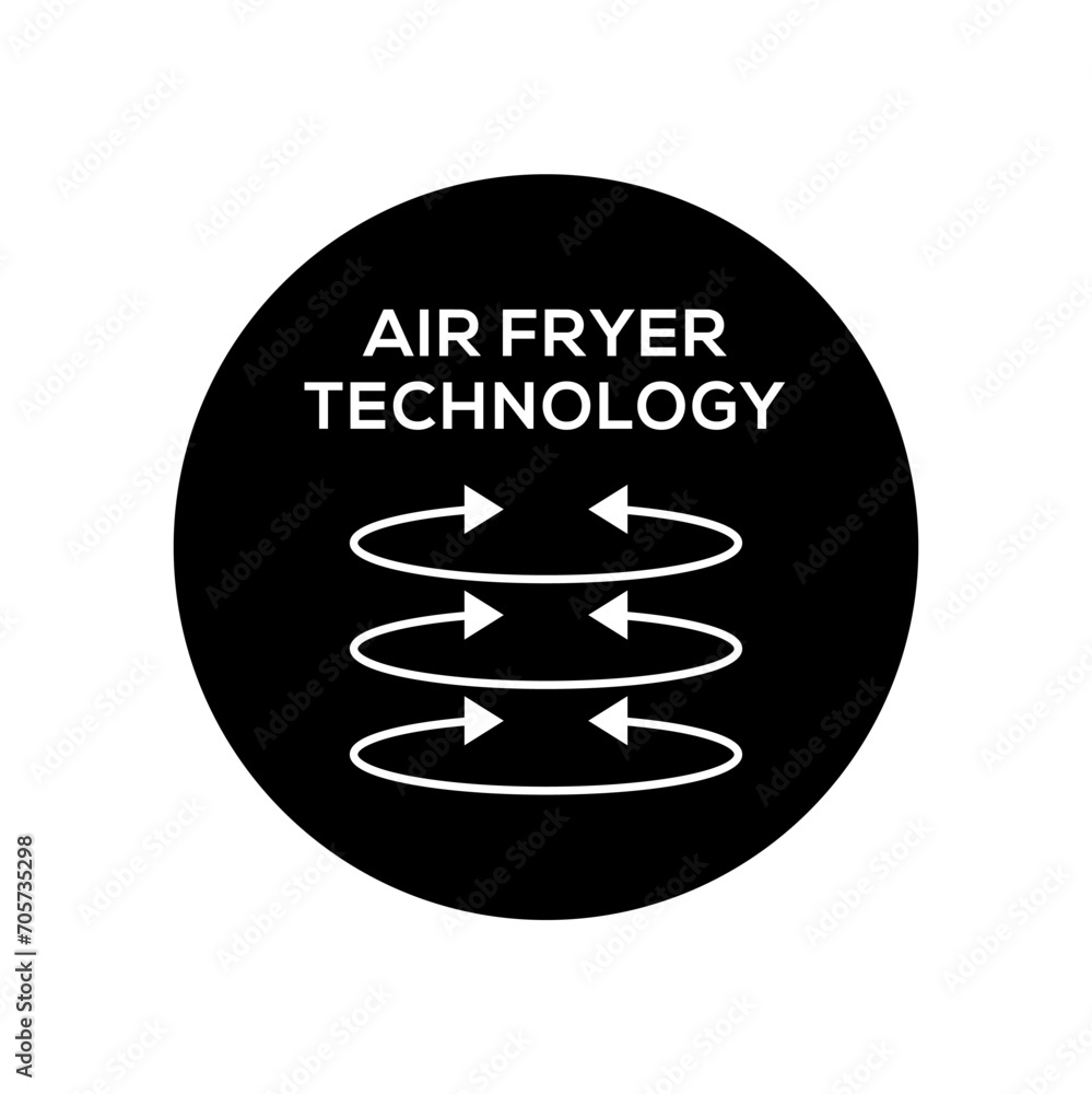 Simple Air Fryer Technology Badge Logo Design. Fine line symbol vector Simple Air Fryer Technology Badge Logo Design. Fine line symbol vector