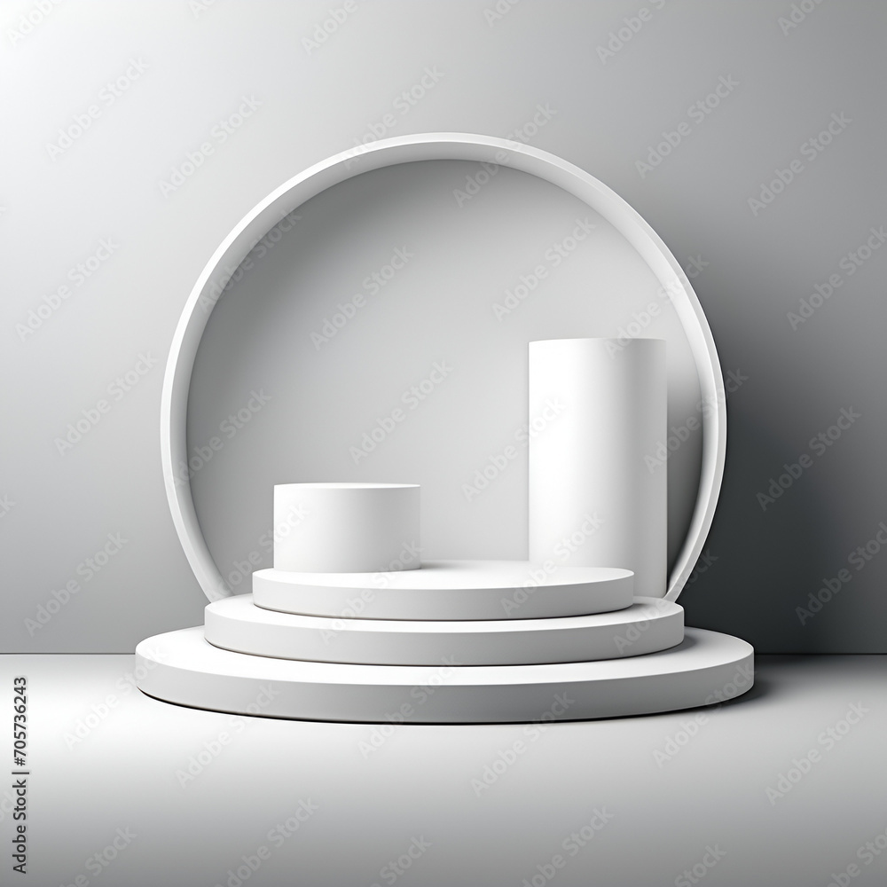 Fototapeta premium vector 3d rendering of a cylindrical background with a podium.