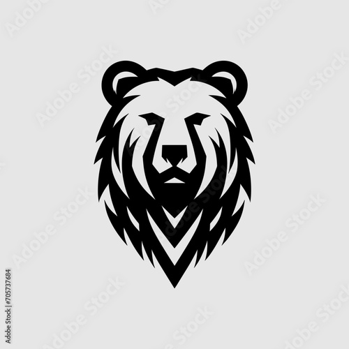 Modern and minimalist bear logo vector icon design template