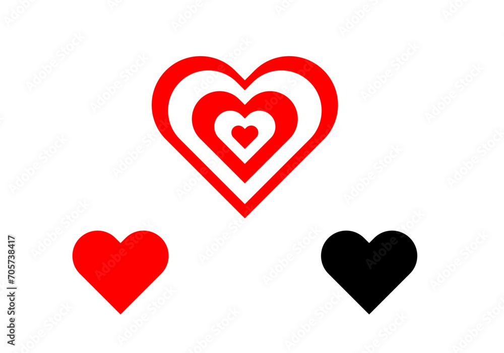 heart symbol in red and white color, love