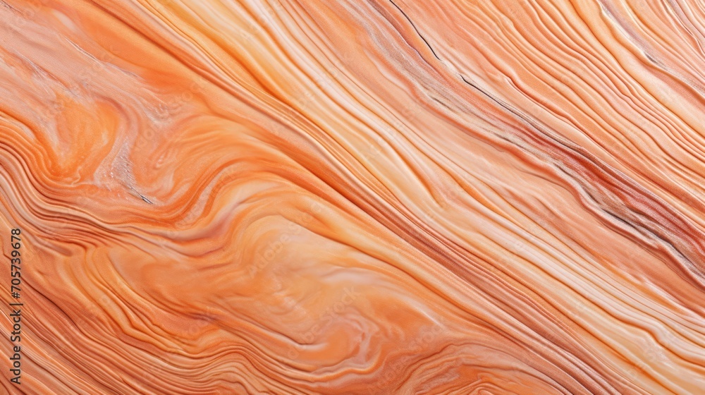 Abstract background with curved lines referring to wood grain in different tones of peach color