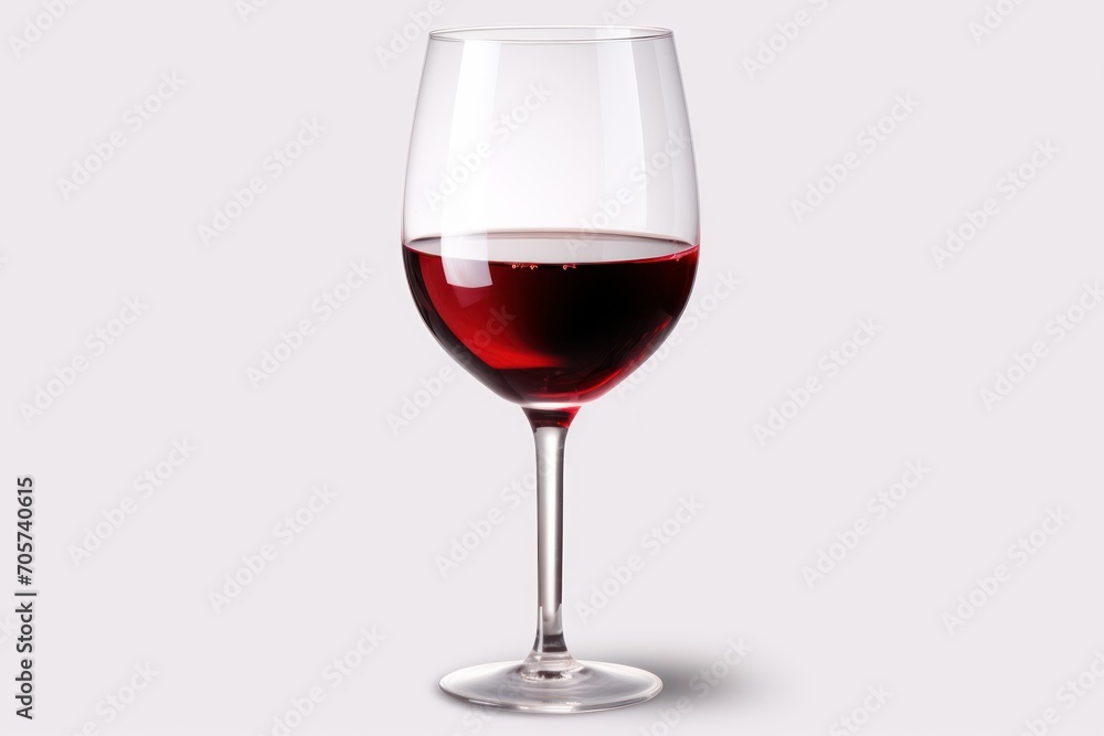  a close up of a wine glass with a red liquid inside of it on a white background with a reflection of the wine in the glass and a white background.